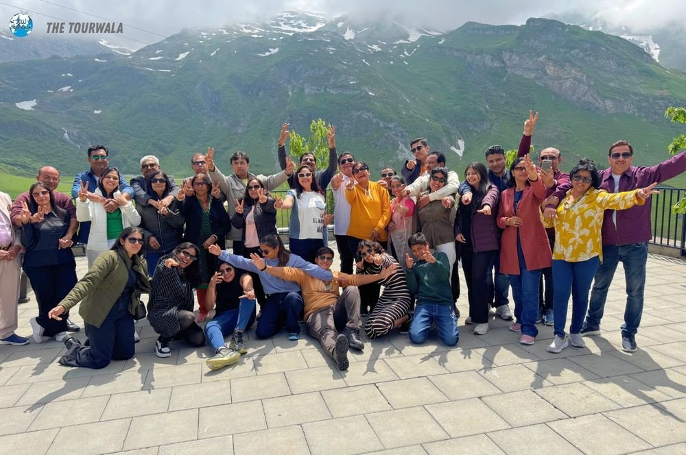 Cheerful Tourwala group photo in Switzerland